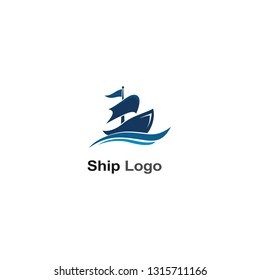 Cruise ship logo template