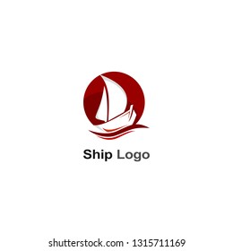 Cruise ship logo template