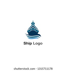 Cruise ship logo template