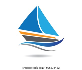 Cruise ship Logo Template