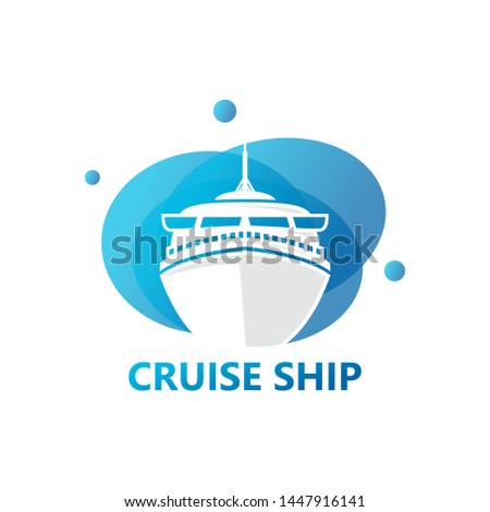 Cruise Ship Logo Template Design Vector, Emblem, Design Concept, Creative Symbol, Icon