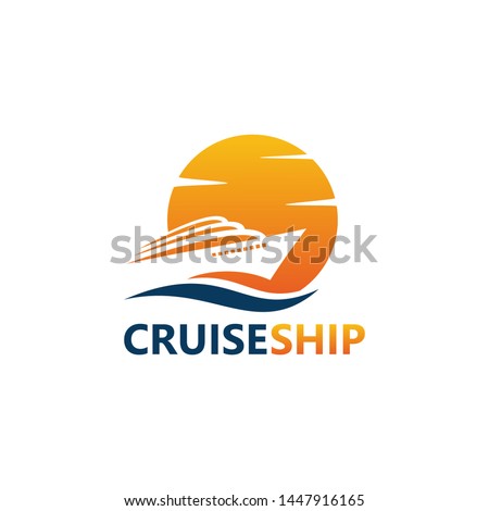 Cruise Ship Logo Template Design Vector, Emblem, Design Concept, Creative Symbol, Icon