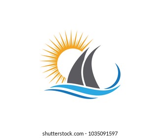 cruise ship Logo Template vector icon design