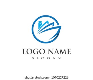 cruise ship Logo Template vector icon design