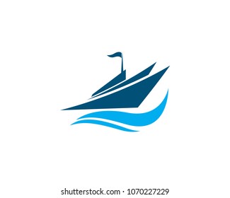 cruise ship Logo Template vector icon design