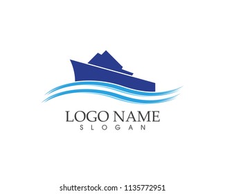 Cruise ship logo template vector icon design
