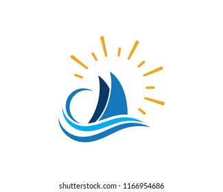 Cruise ship Logo Template vector icon illustration design