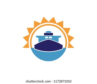 cruise ship Logo Template vector icon design