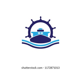 cruise ship Logo Template vector icon design