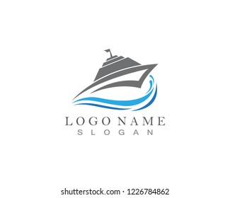 cruise ship Logo Template vector icon design