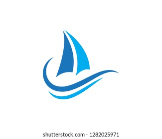 Cruise ship Logo Template vector icon illustration design