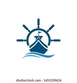 cruise ship Logo Template vector icon design