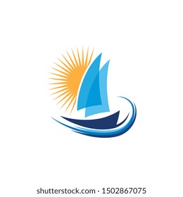 Cruise ship Logo Template vector icon illustration design