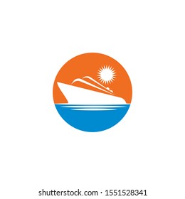cruise ship Logo Template vector icon design