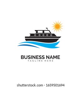 Design der Vektorillustration des Logos für Kreuzfahrtschiffe