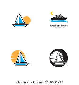 cruise ship Logo Template vector icon design