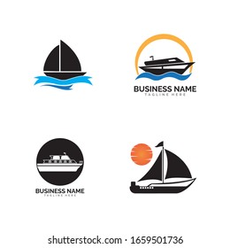cruise ship Logo Template vector icon design