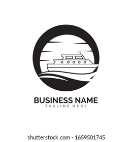 Design der Vektorillustration des Logos für Kreuzfahrtschiffe