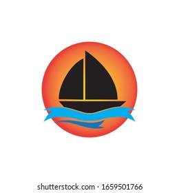 cruise ship Logo Template vector icon design