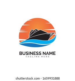 cruise ship Logo Template vector icon design