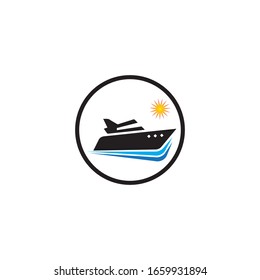cruise ship Logo Template vector icon design