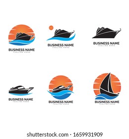 cruise ship Logo Template vector icon design