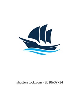 Cruise ship Logo Template vector icon illustration design