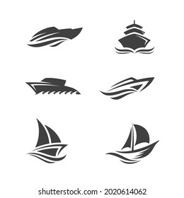 Cruise ship Logo Template vector icon illustration design