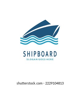 Cruise ship Logo Template vector icon illustration design