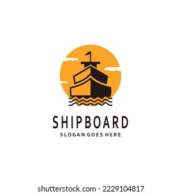 Cruise ship Logo Template vector icon illustration design