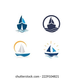Cruise ship Logo Template vector icon illustration design