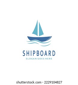 Diseño de ilustraciones de vectores de plantillas de logotipos de crucero