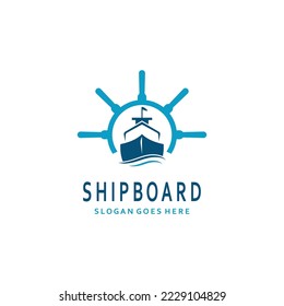 Cruise ship Logo Template vector icon illustration design