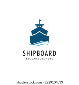 Cruise ship Logo Template vector icon illustration design