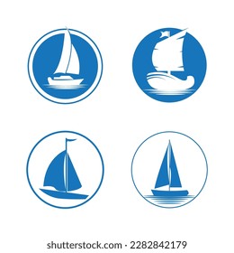 Cruise ship Logo Template vector icon illustration design