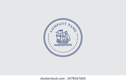 Ilustración de icono de Vector de Plantilla de logotipo de crucero