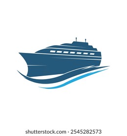 Kreuzfahrtschiff Logo Vorlage Vektorsymbol Design