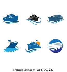 crucero Logo Plantilla Vector icono diseño