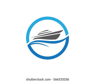 cruise ship Logo Template vector icon design