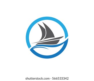 cruise ship Logo Template vector icon design