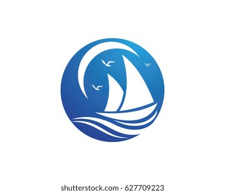 cruise ship Logo Template vector icon design