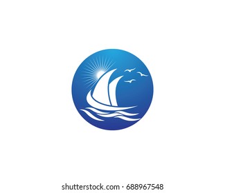 Cruise ship Logo Template vector icon design