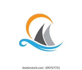 Cruise ship Logo Template vector icon design