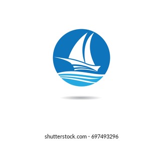 Cruise ship Logo Template vector icon design