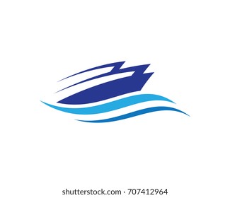 cruise ship Logo Template vector icon design