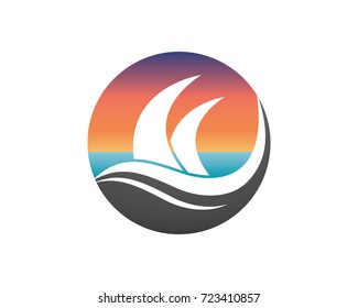 Cruise ship Logo Template vector icon design