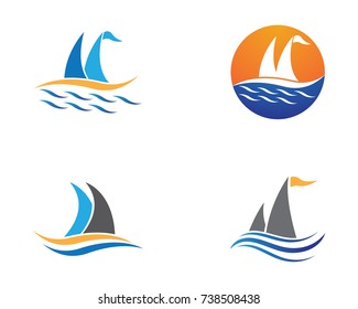 Cruise ship Logo Template vector icon design