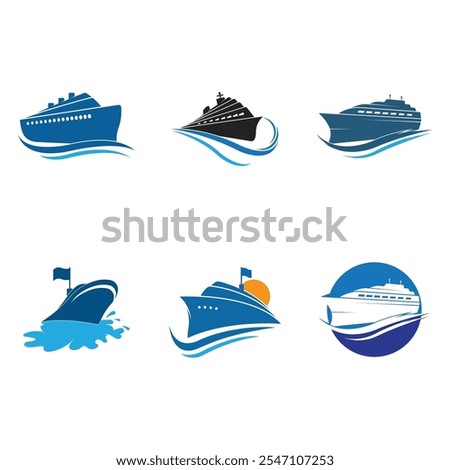 cruise ship Logo Template vector icon design