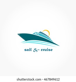 cruise ship logo vector