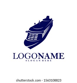 Cruise Ship Logo Vector. Ship Logo Concept Template. Icon Symbol. Illustration